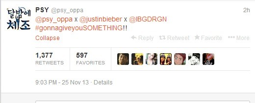 Psy บอกใบ้เกี่ยวกับโปรเจ็คของ G-DRAGON และ Justin Bieber!!